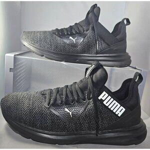 Puma Men's Enzo Beta Woven Black/Charcoal Grey Running Sneakers Size 10